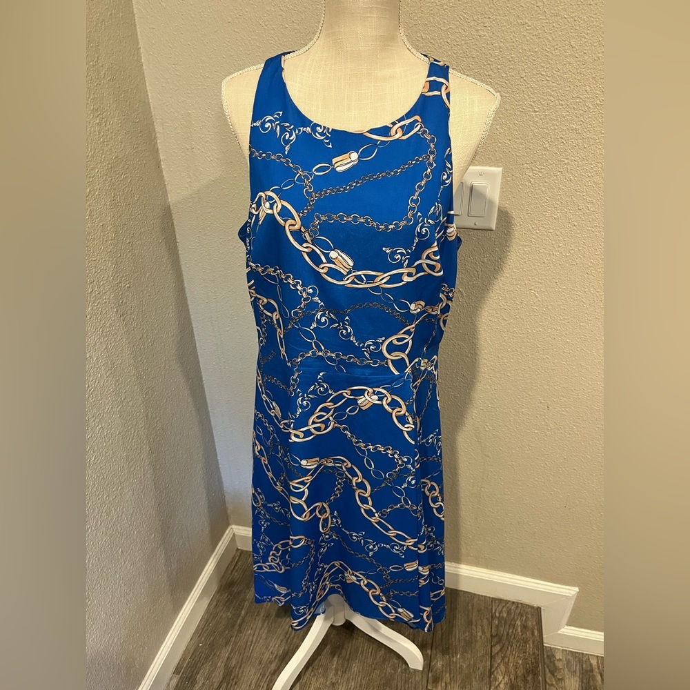 Adrianna Pappel blue gold dress